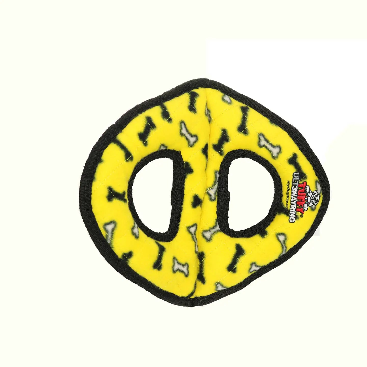 Tuffy Ultimate 3 Way Ring - Yellow Bone, Squeaky Dog Toy