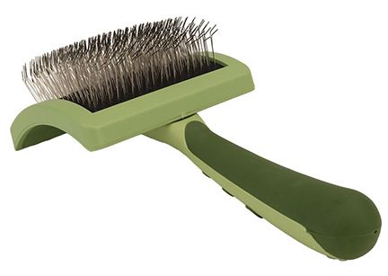 Safari Curved Firm Slicker Brush W Coated Tip Lng Hair M Dog