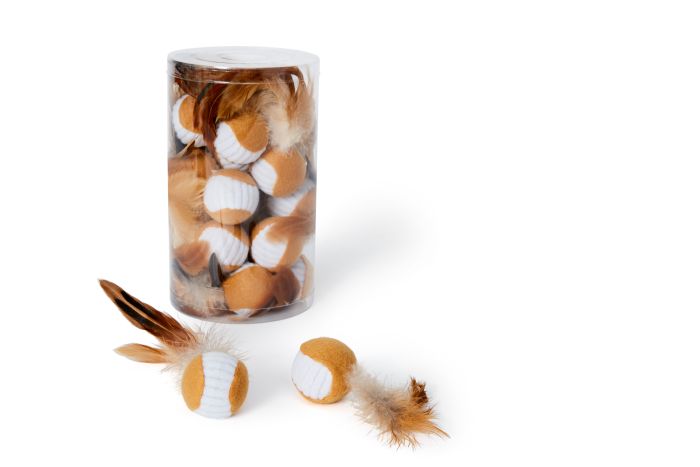 Bud-Z Ball With Feather Cat Toy