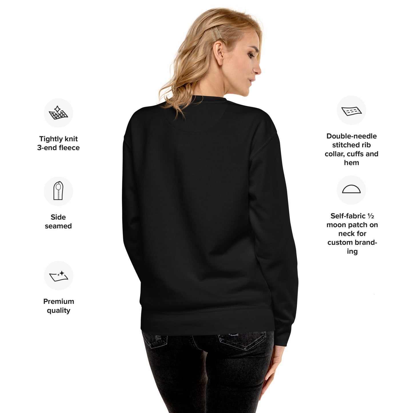 Dachshund Embroidered Unisex Sweatshirt Black
