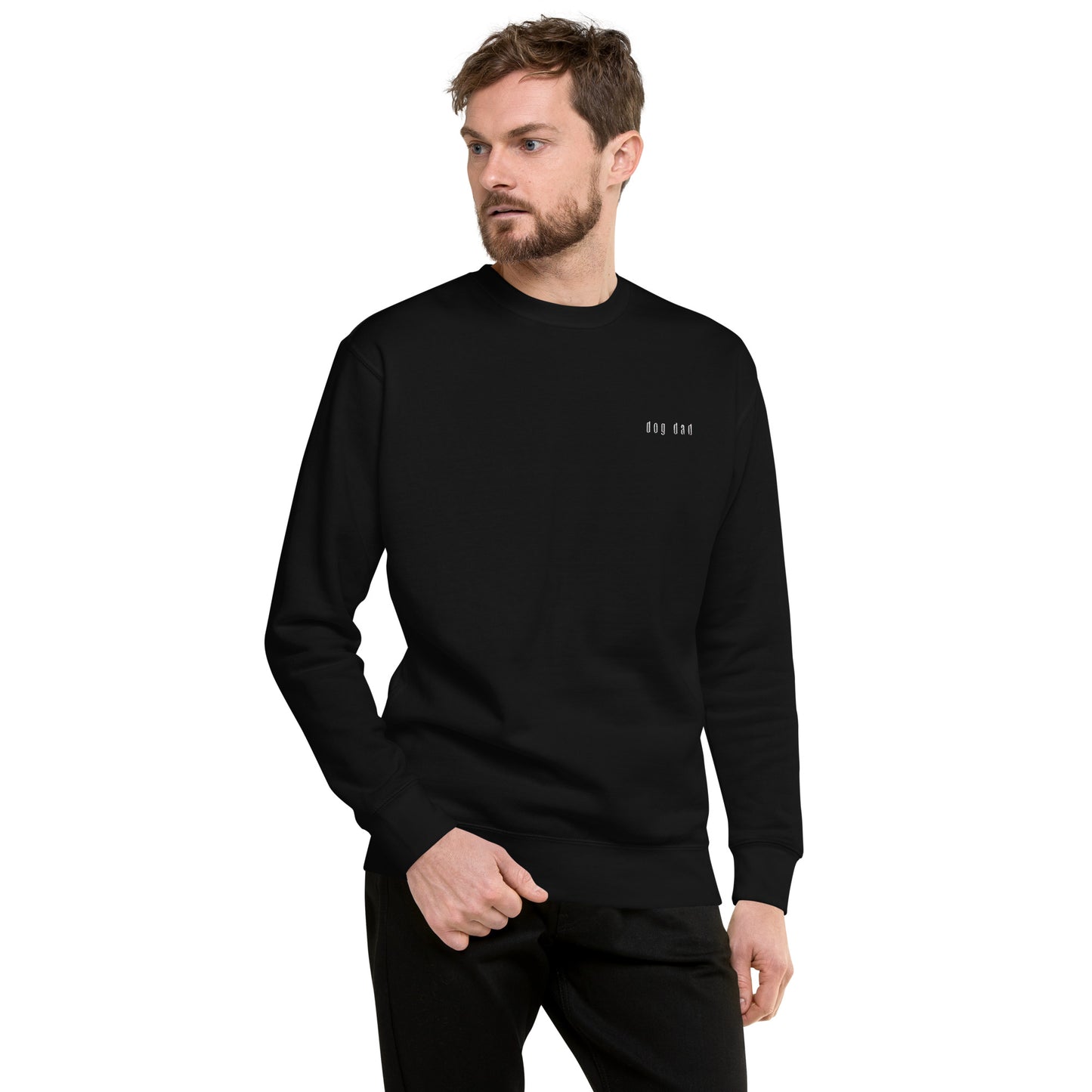 Dog Dad Logo Embroidered Unisex Sweatshirt Black