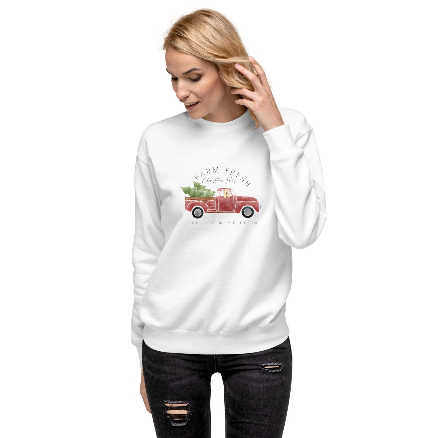 Farm Fresh Christmas Trees Unisex Sweatshirt White