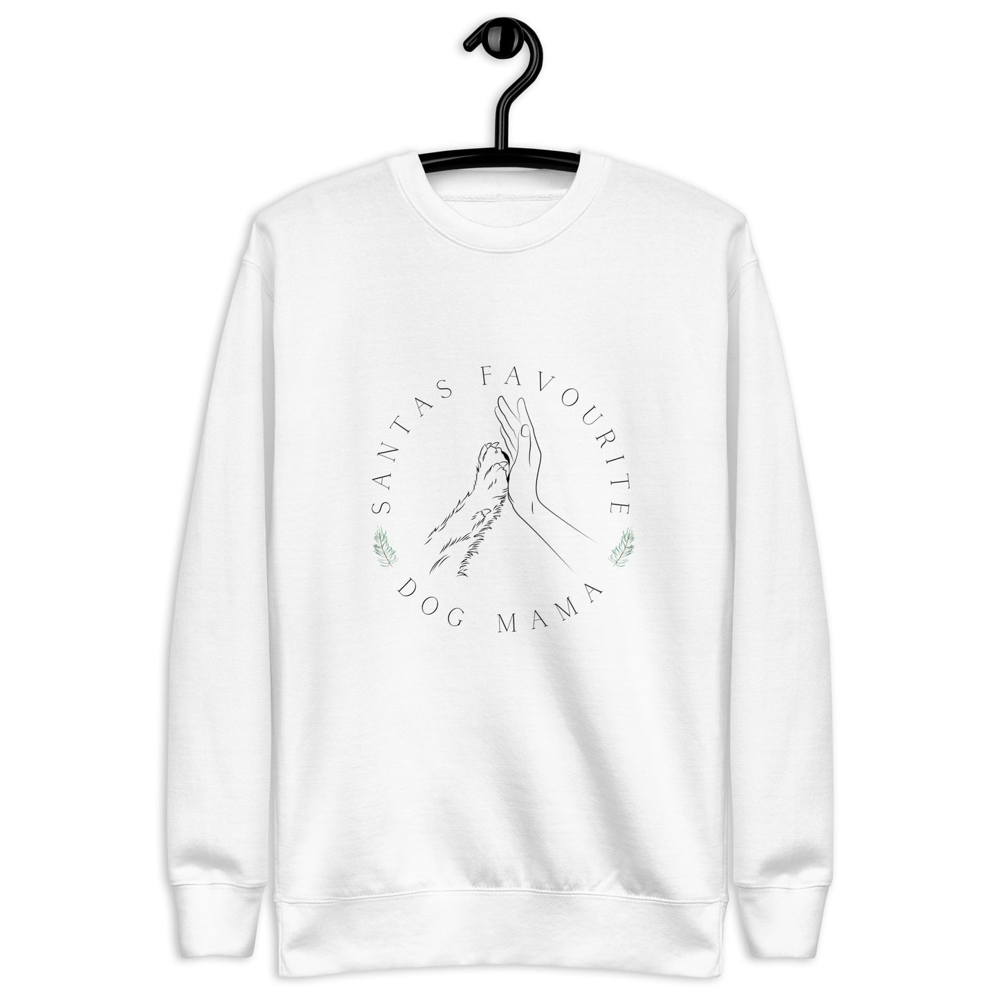 Santas Favourite Dog Mama Unisex Sweatshirt- White