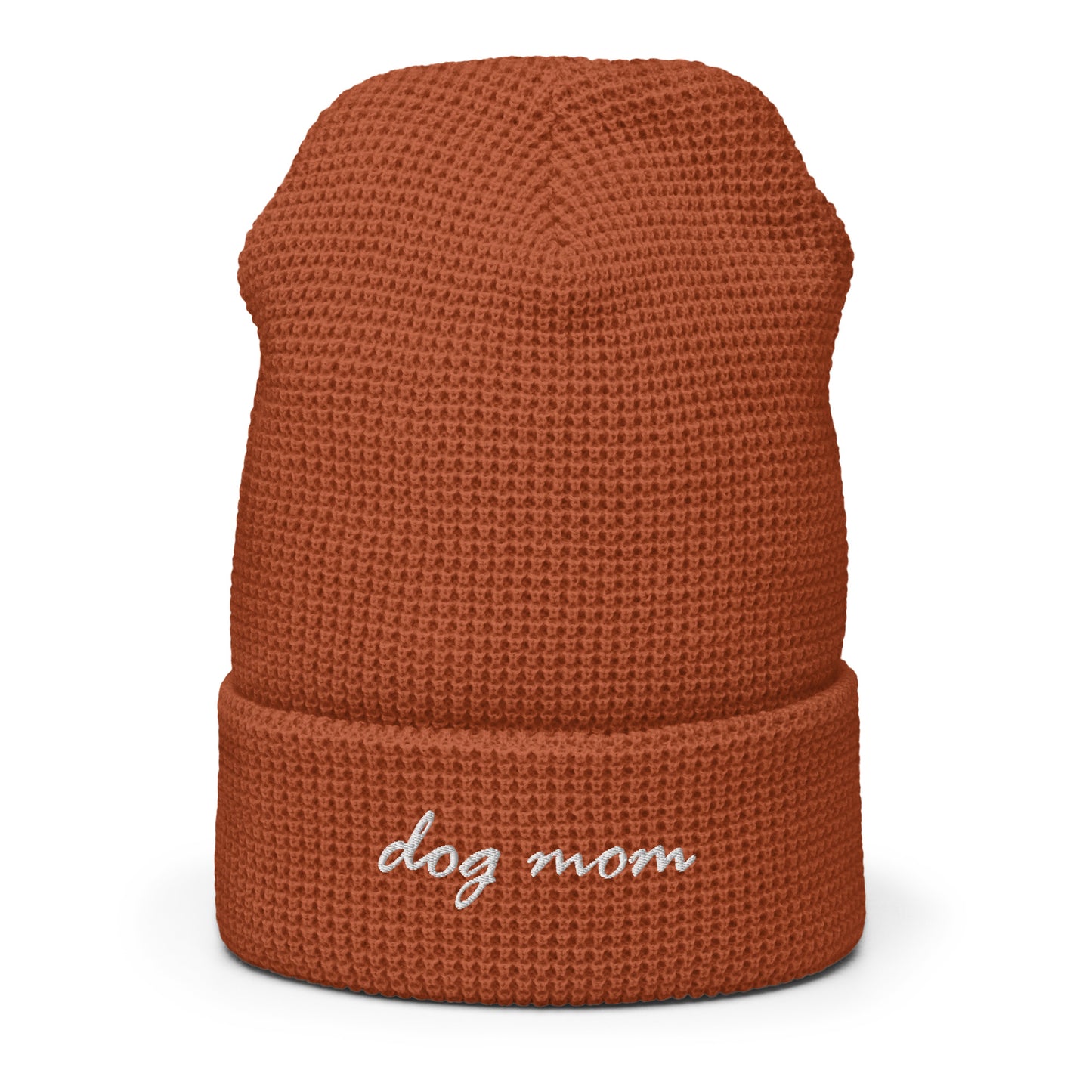 Dog Mom Waffle Beanie Rust