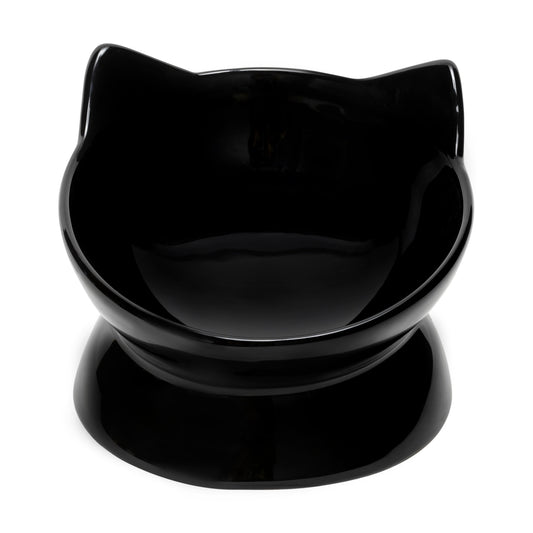 Oscar Tilt Cat Dish- Black