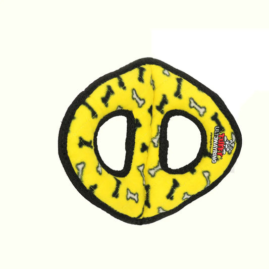 Tuffy Ultimate 3 Way Ring - Yellow Bone, Squeaky Dog Toy