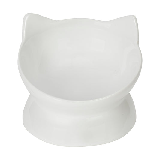 Oscar Tilt Cat Dish- White