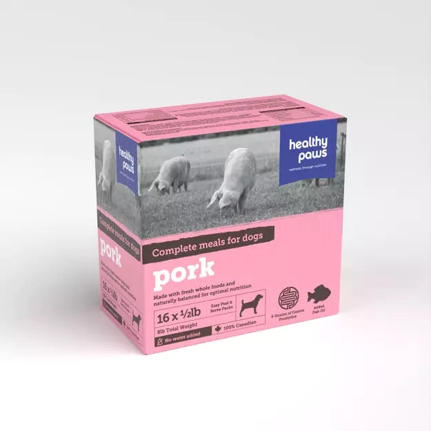 Healthy Paws Canine Complete Pork Dinner 16 x 1/2 lb