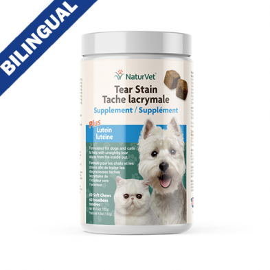 NATURVET® TEAR STAIN SUPPLEMENT PLUS LUTEIN (60CT) SOFT CHEW FOR DOGS & CATS