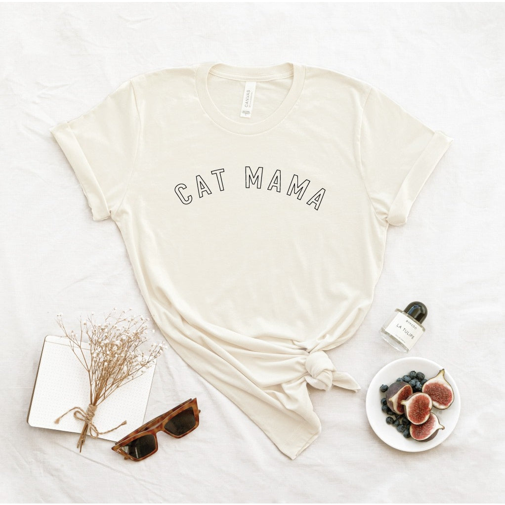 Cat Mama T-shirt Vintage White