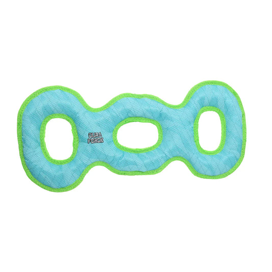 DuraForce 3 Way Tug - Blue/Green, Durable, Squeaky Dog Toy