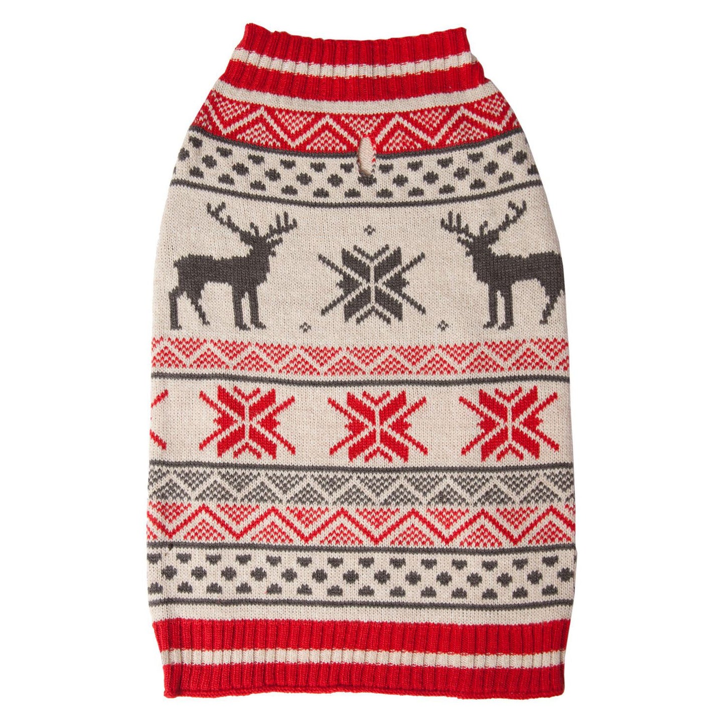 Knit Pet Sweater- Red Fair Isle