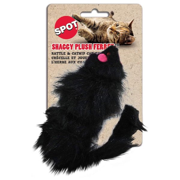 Shaggy Ferret Cat Toy With Rattle & Catnip