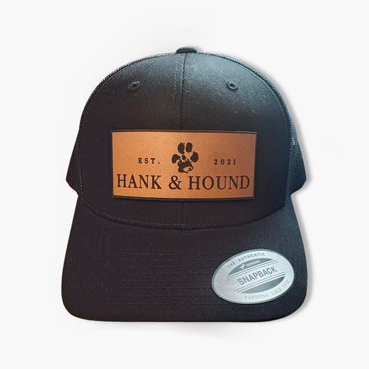 Hank & Hound 6 Panel Trucker Hat- BLACK