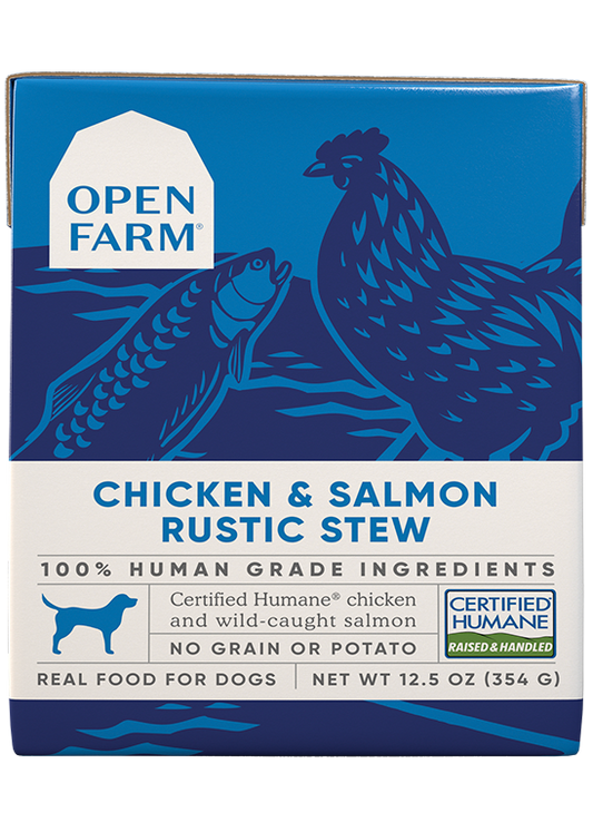 OPEN FARM Wet Dog Food- Chicken & Salmon Rustic Stew
