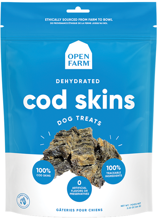 OPEN FARM Dog Treat- Dehydrated Cod Skin 2.25oz