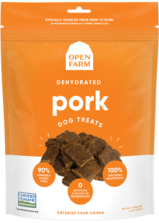 OPEN FARM Dog Treat- Dehydrated Pork 4.5oz