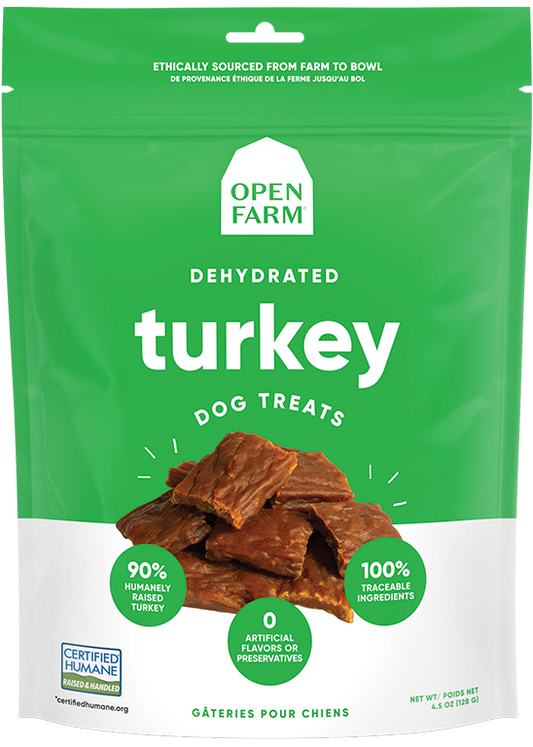 OPEN FARM Dog Treat- Dehydrated Turkey 4.5oz