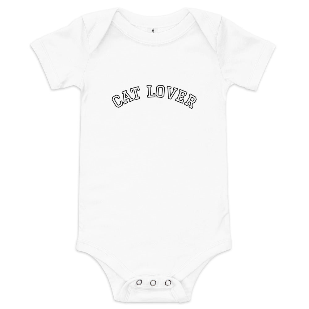 Cat Lover Baby Bodysuit- White