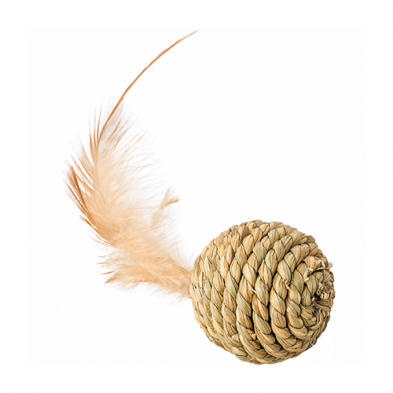 Seagrass Ball with Feathers
