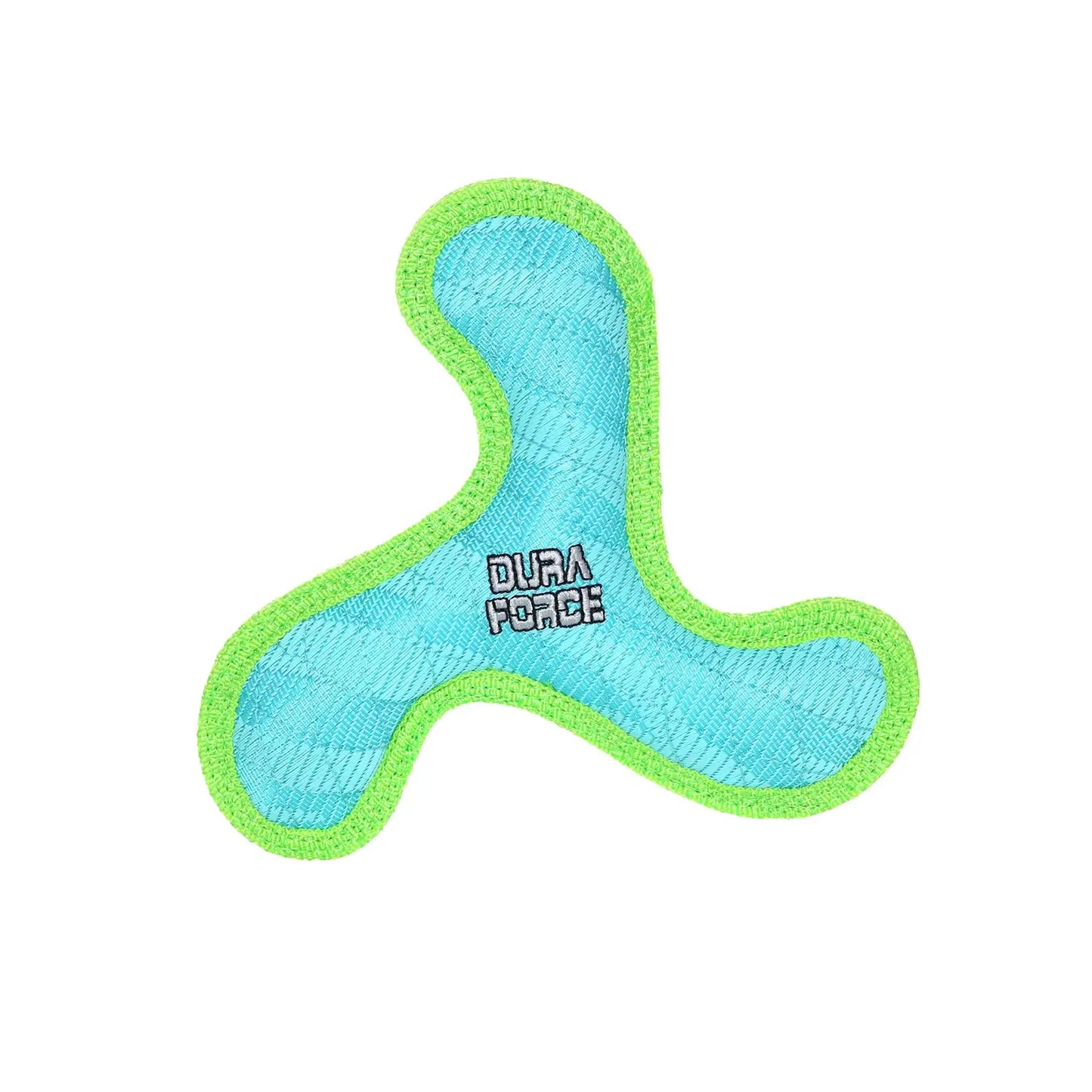 DuraForce Boomerang Tiger-Blue, Durable, Squeaky Dog Toy