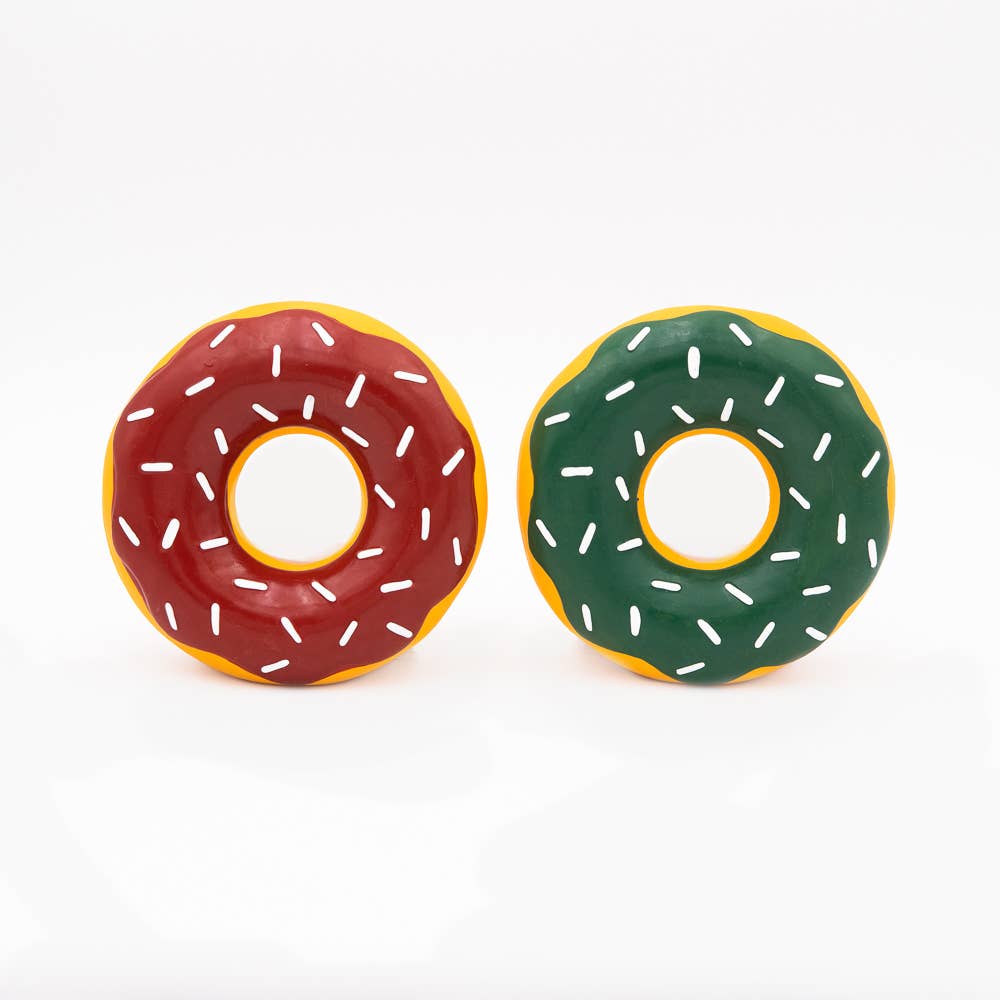 Holiday Latex Squeaky Donut 2 pc