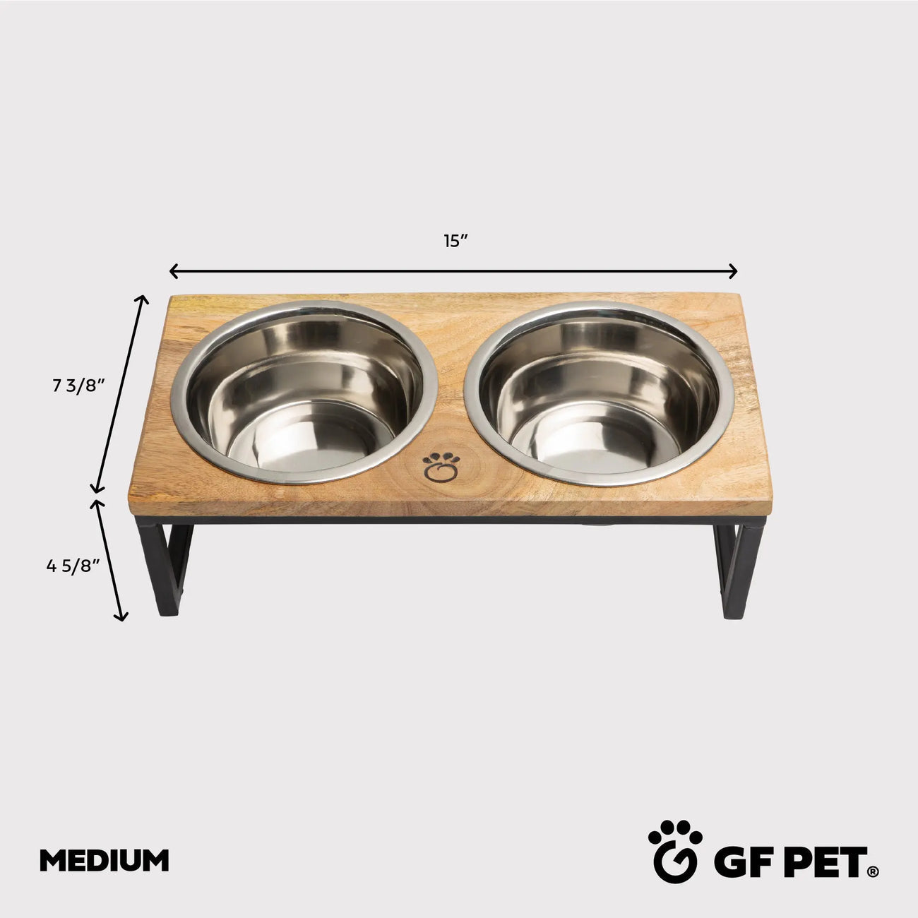 GF Pet Wood and Metal Feeder Medium