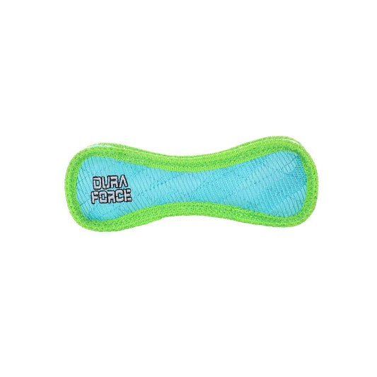 DuraForce Jr. Bone Tiger Blue/Green, Durable, Squeaky Dog Toy