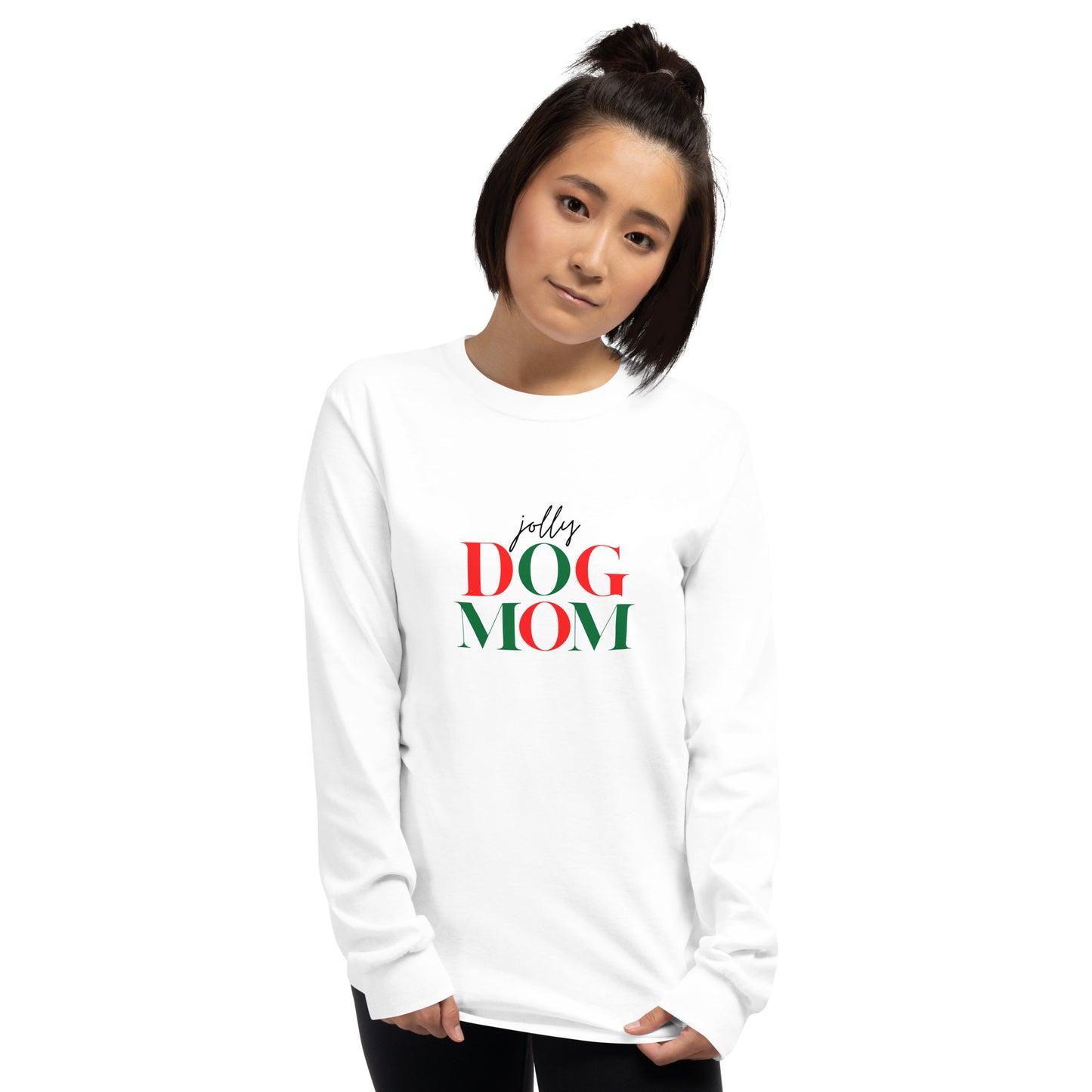 Jolly Dog Mom Unisex Long Sleeve Shirt- White