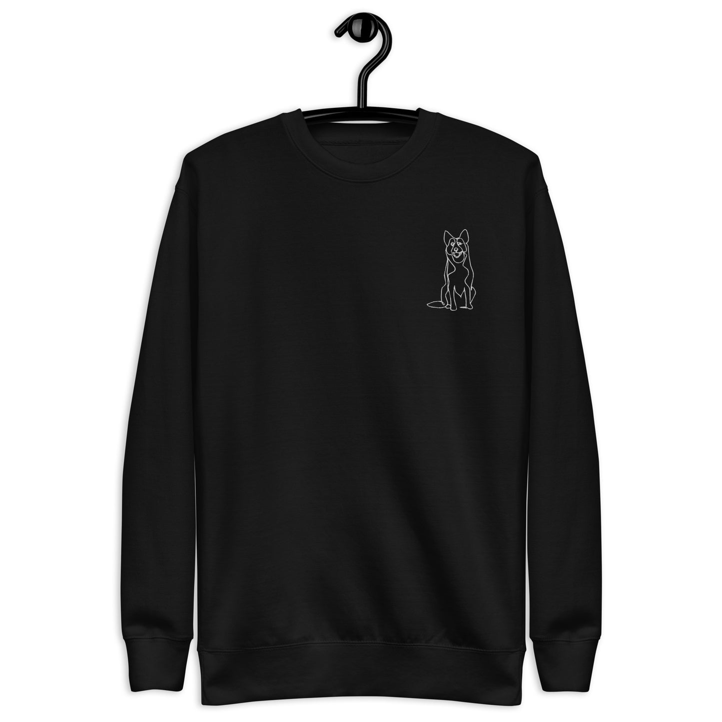 German Shepherd Embroidered Unisex Sweatshirt Black
