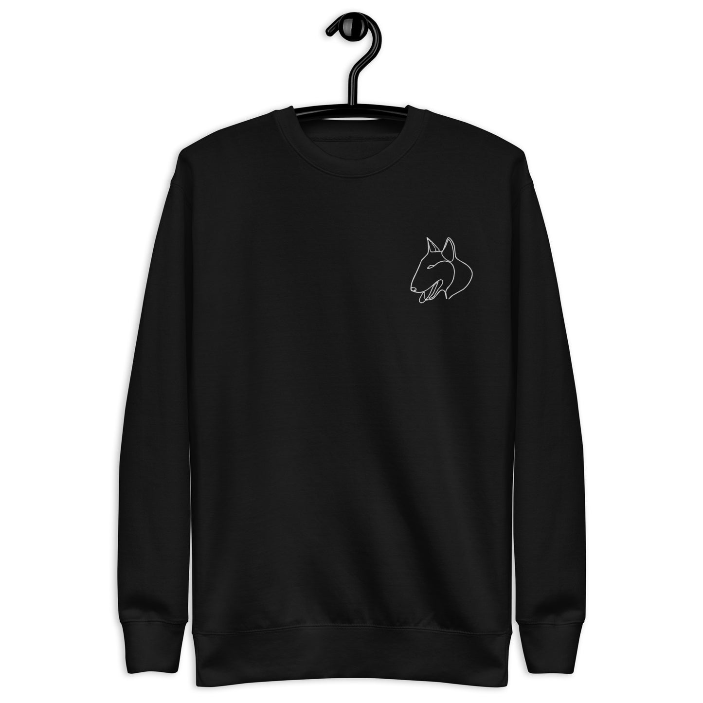 Bull Terrier Embroidered Unisex Sweatshirt Black