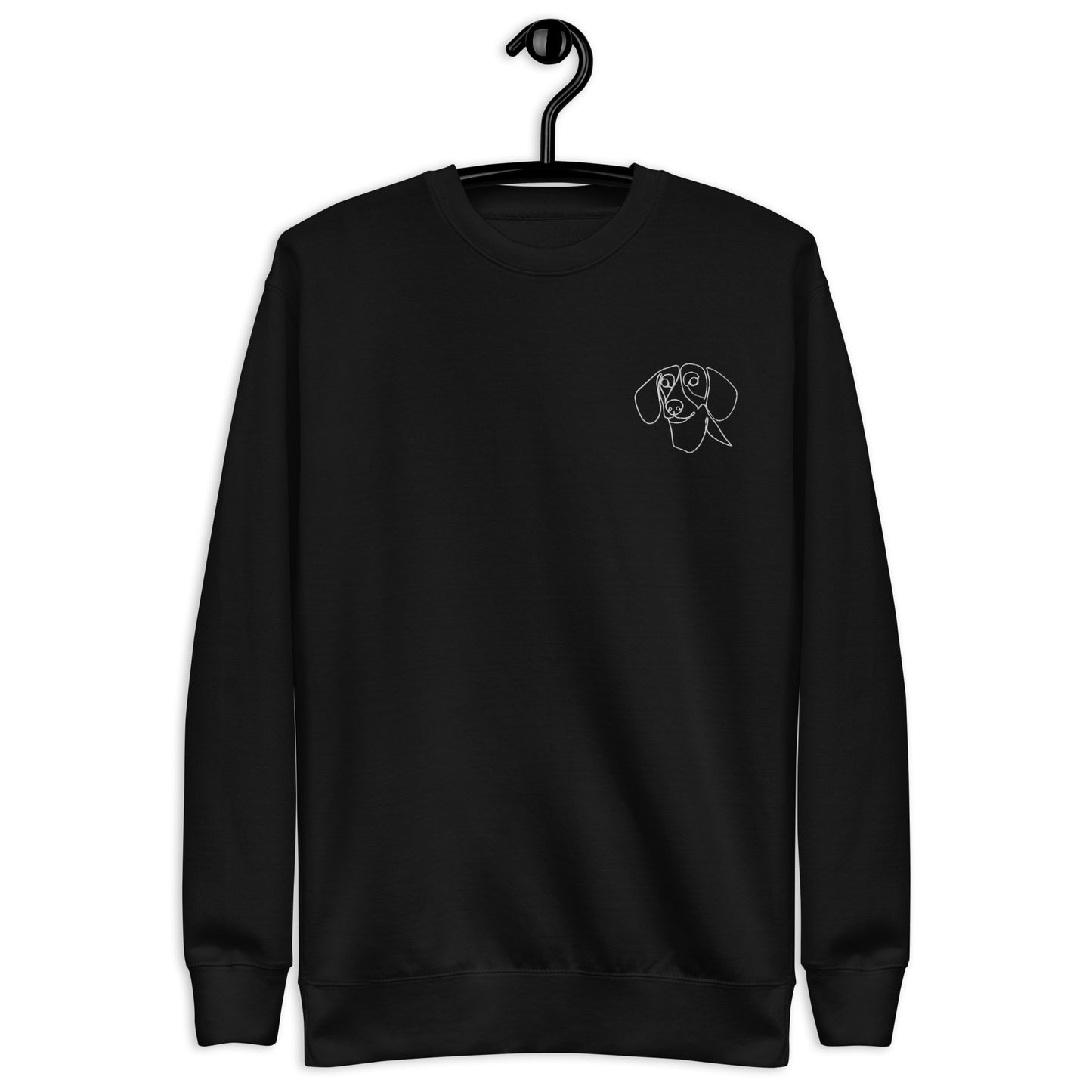 Dachshund Embroidered Unisex Sweatshirt Black