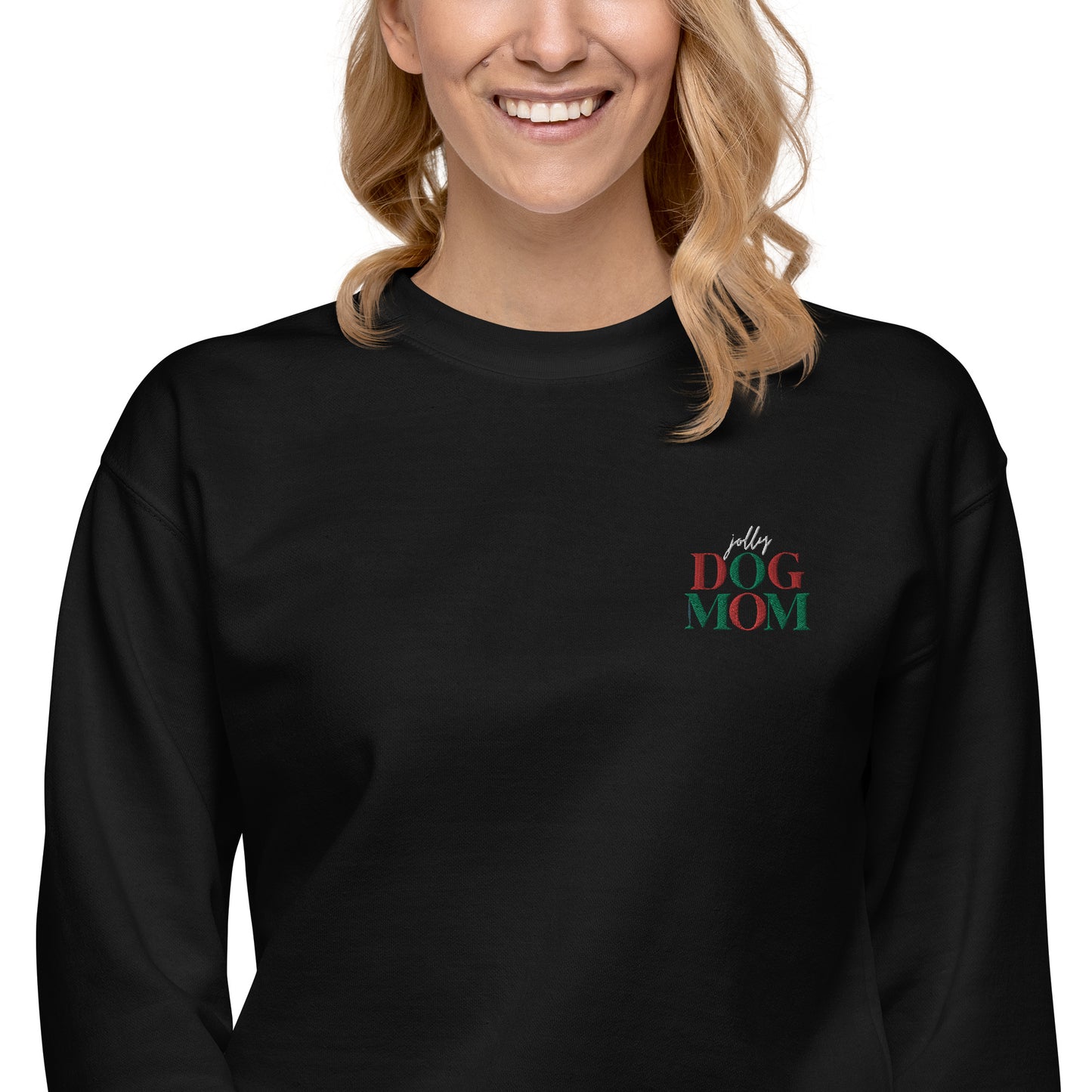 Jolly Dog Mom Embroidered Unisex Sweatshirt- Balck