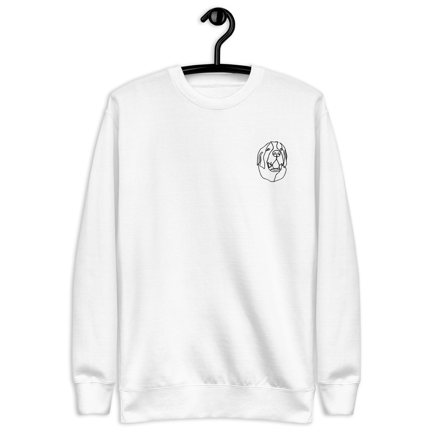 Saint Bernard Embroidered Unisex Sweatshirt White